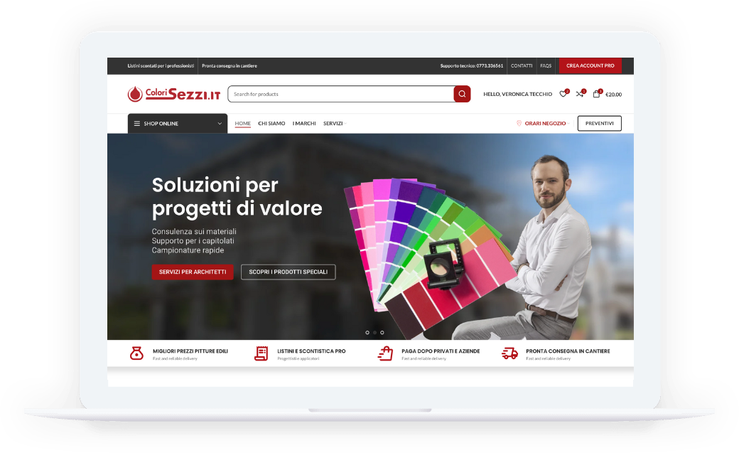 Clienti ColoriSezzi Vantaggi Online