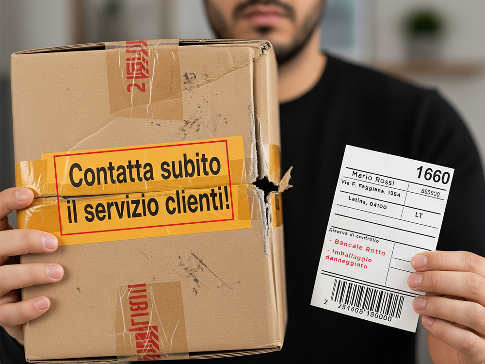 Contatta il servizio clienti se i pacchi sono rotti