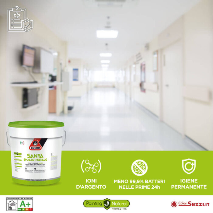Sanya Boero Smalto murale opaco antibatterico clinica