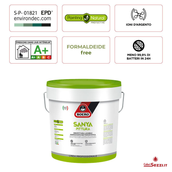Sanya Pittura Boero igienizzante batteriostatica certificata