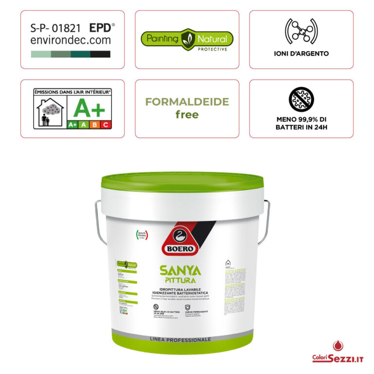 Sanya Pittura Boero igienizzante batteriostatica certificata
