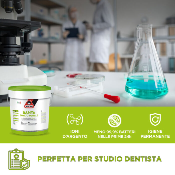 Smalto murale opaco, antibatterico, perfetto per laboratori analisi Sanya boero